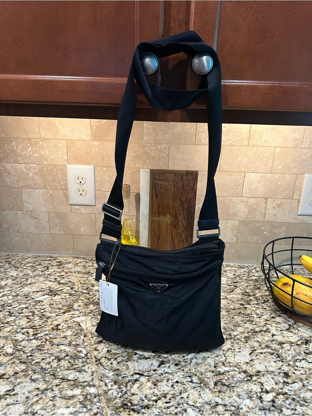 Prada Y2K Nylon Tote Bag Black Triangle Logo Lock Collector's Condition with coa